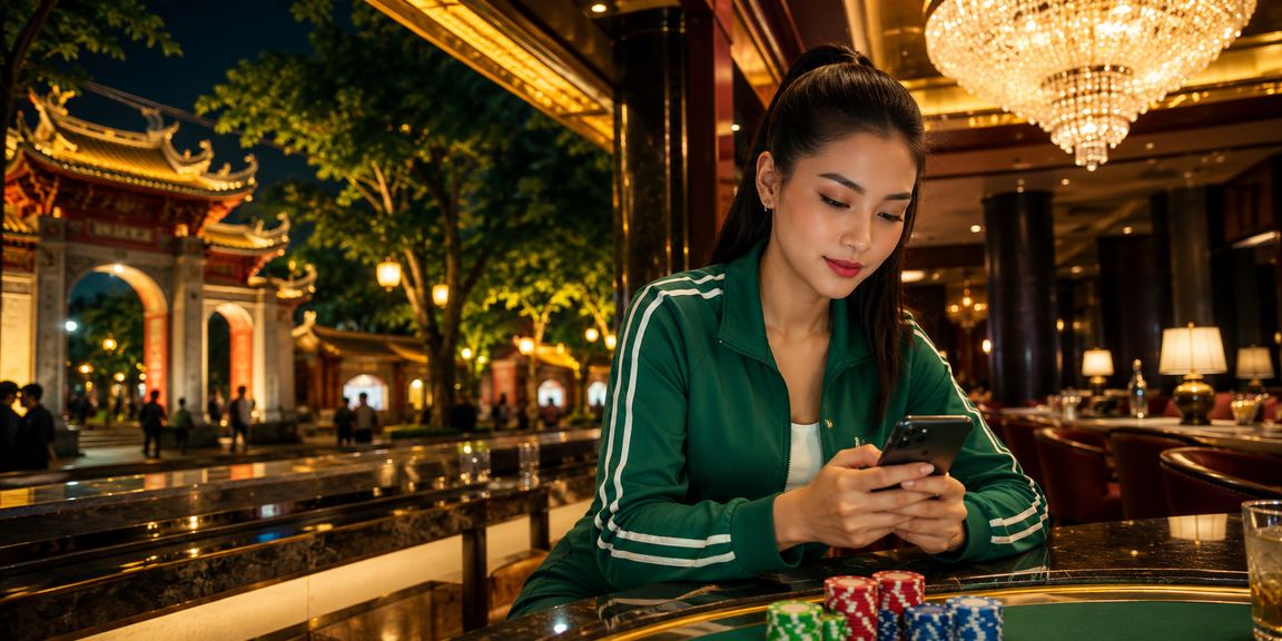 Người chơi tại Hà Nội tập trung theo dõi bàn baccarat trực tuyến trên điện thoại ban đêm